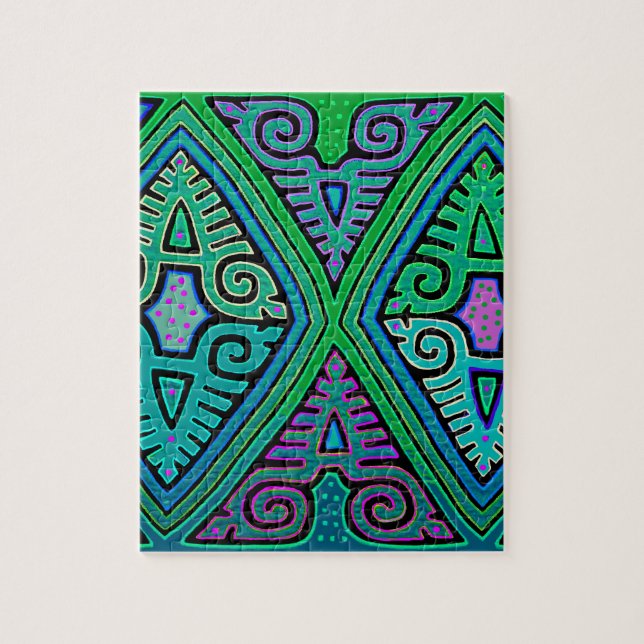 Kuna Indian Diamond Mola Jigsaw Puzzle (Vertical)