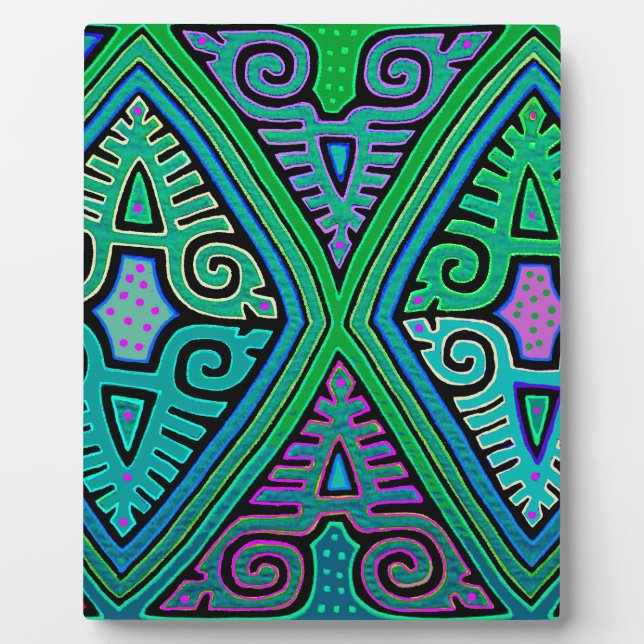 Kuna Indian Diamond Mola Plaque (Front)