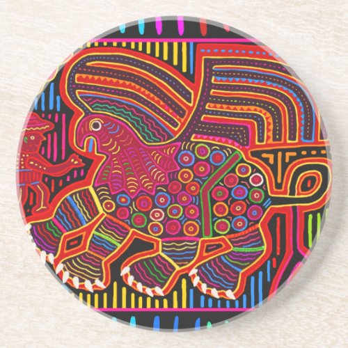 Kuna Indian Friendly Dragon Mola Coaster