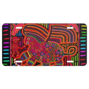 Kuna Indian Friendly Dragon Mola License Plate