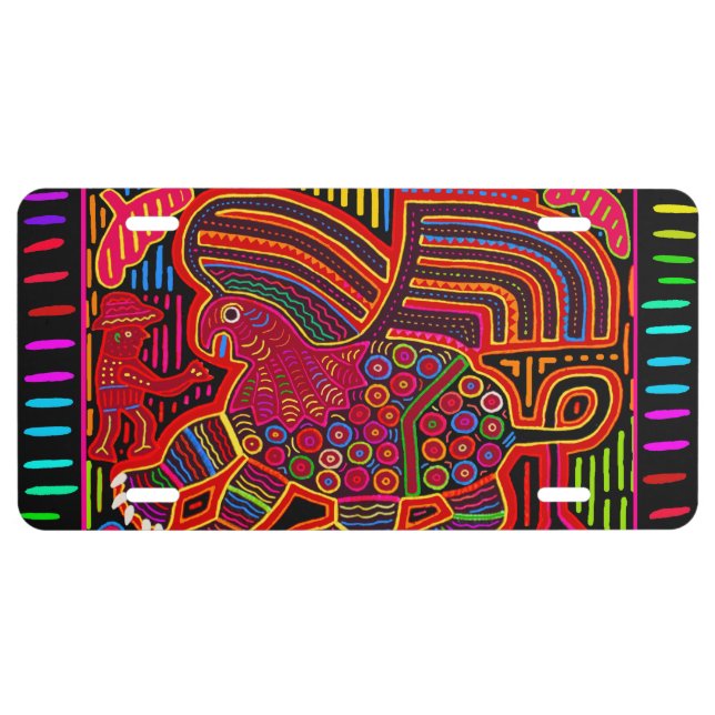 Kuna Indian Friendly Dragon Mola License Plate (Front)