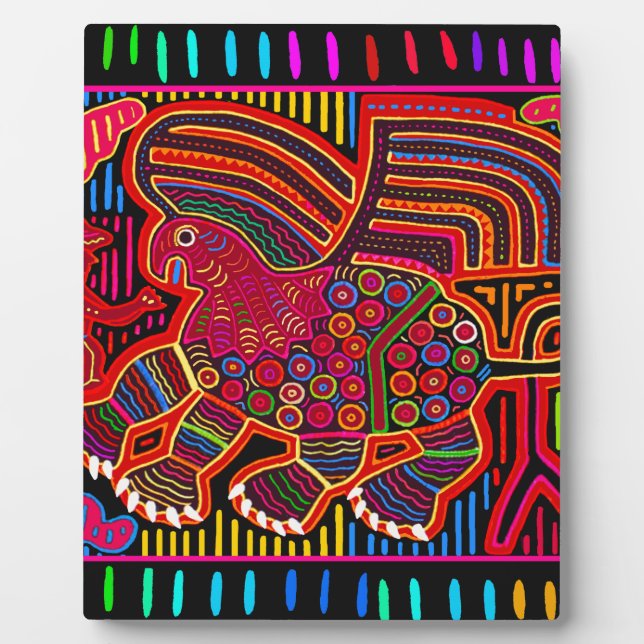 Kuna Indian Friendly Dragon Mola Plaque (Front)