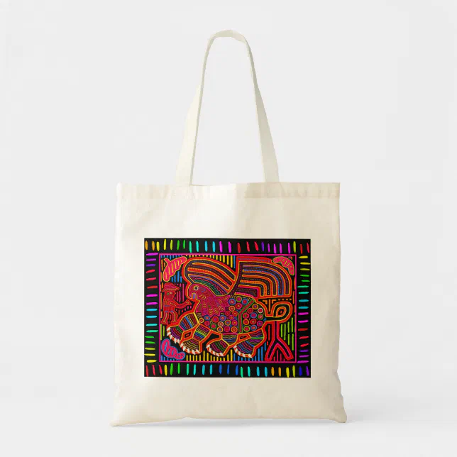 Kuna Indian Friendly Dragon Mola Tote Bag | Zazzle