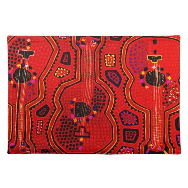 Kuna Indian Guitars Cloth Placemat (Front)