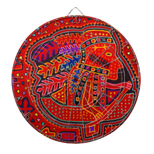 Kuna Indian Man in Canoe Dart Board