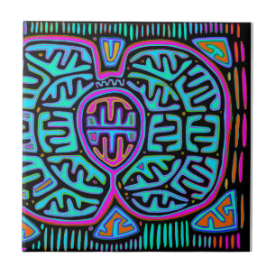 Kuna Indian Mariposa Ceramic Tile