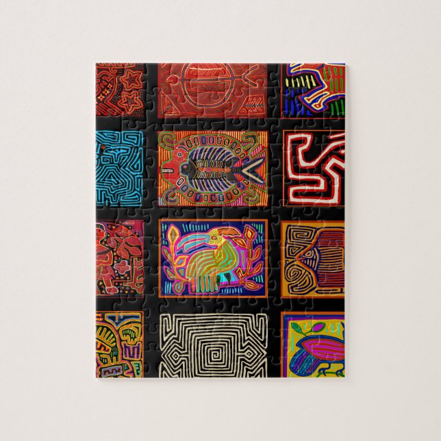 Kuna Indian Mola Collage Jigsaw Puzzle (Vertical)