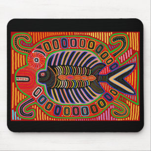 Kuna Indian Mola Collage Mouse Pad