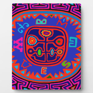 Kuna Indian Mola Compass Plaque