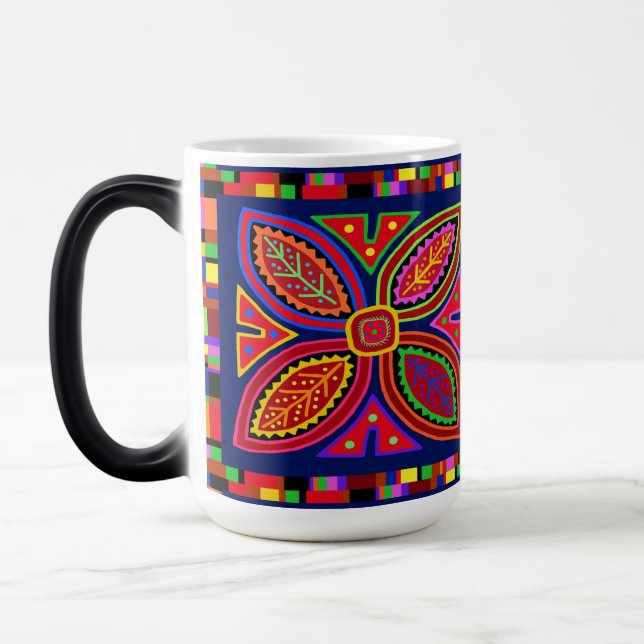 Kuna Indian Mola Flora Color Morph Mug (Left)