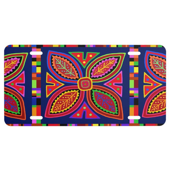 Kuna Indian Mola Flora License Plate (Front)