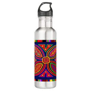 Kuna Indian Mola Flora Stainless Steel Water Bottle