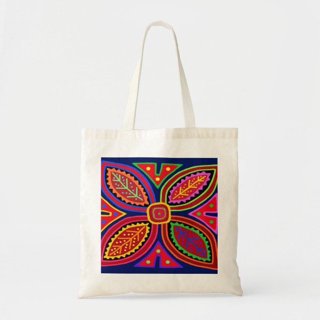 Kuna Indian Mola Flora Tote Bag (Front)