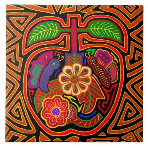 Kuna Indian Red Delicious Apple Ceramic Tile
