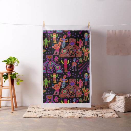 Kuna Indian Spirit Warriors  Fabric