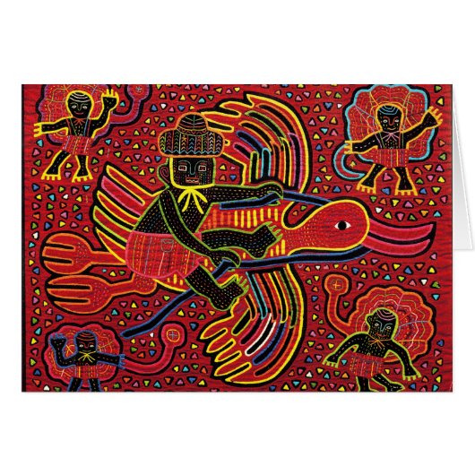 Kuna Indian Stork Bringing Baby Design (Front Horizontal)