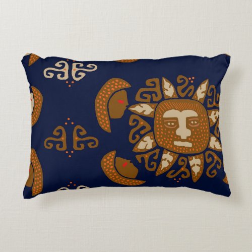 Kuna Indian Sun Gods Accent Pillow