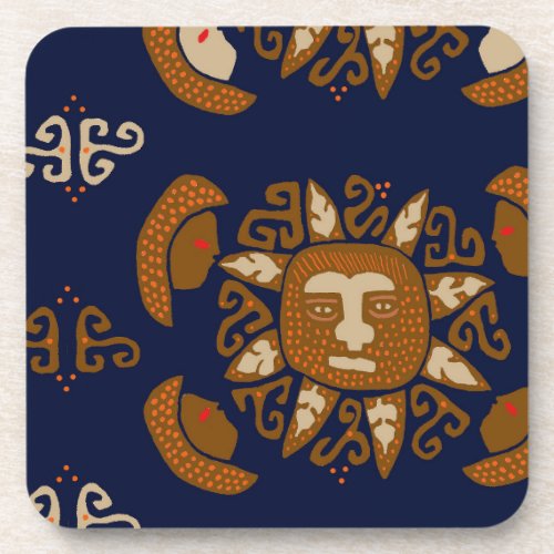 Kuna Indian Sun Gods Beverage Coaster
