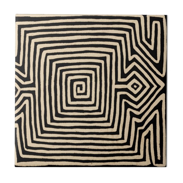 Kuna Indian Tortuga Ceramic Tile (Front)