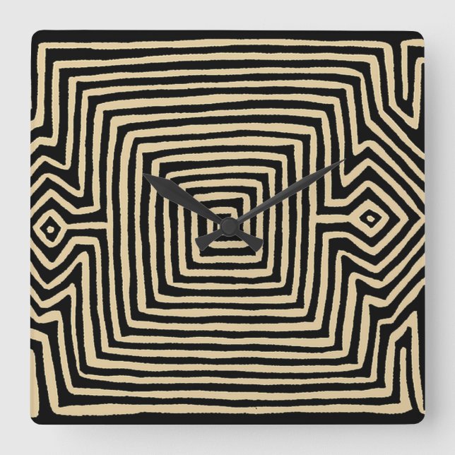 Kuna Indian Tortuga Mola Wall Clock (Front)