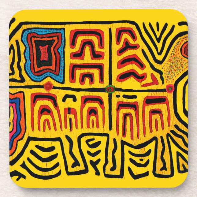 Kuna Indian Tribal Walking Turtle Coaster (Front)