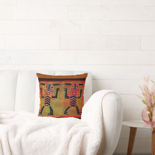 Kuna Indian Twin Spirits Throw Pillow