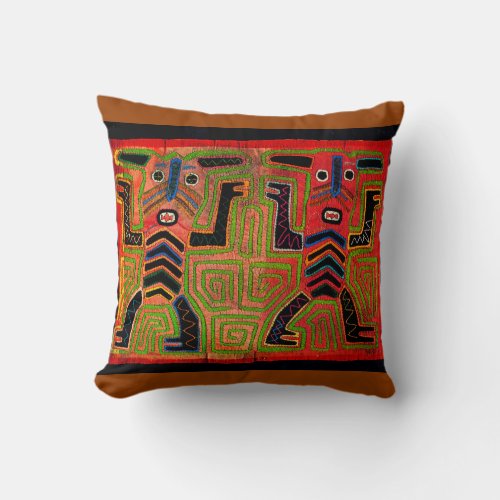 Kuna Indian Twin Spirits Throw Pillow