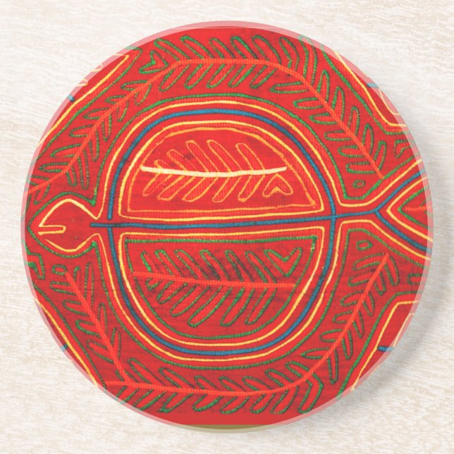 Kuna Mola Stingray Sandstone Coaster (Front)