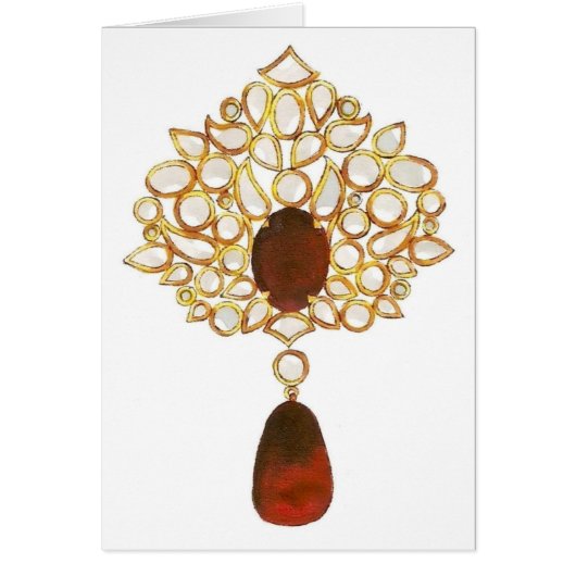 Kundan & ruby brooch cards (Front)