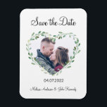 Kundenspezifisch Foto Herz Save the Date Magnet<br><div class="desc">Moderne Foto-Herz  "Save the date" Karte zum personalisieren. Füge eure Namen/Datum ein. Über " weiteres personalisieren" können Sie Schriftart,  Farbe etc. individuell wählen.</div>