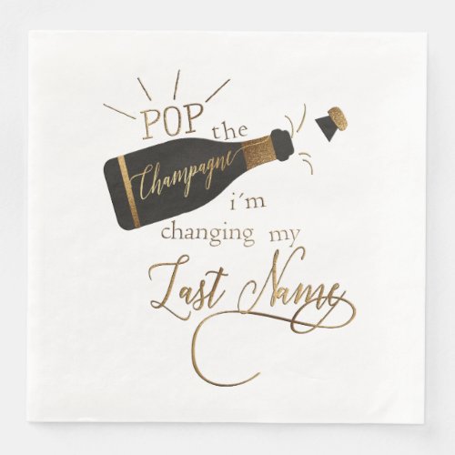 Kundenspezifisch Pop the champagne Hochzeit Paper Dinner Napkins