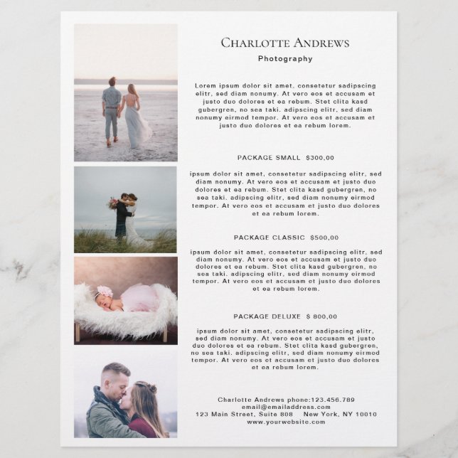 Kundenspezifischer Foto Preislisten Flyer (Front)