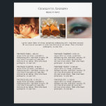 Kundenspezifischer Foto Preislisten Salon Flyer<br><div class="desc">Kundenspezifischer Foto - Preislisten - Flyer. Personalisiere dein Produkt in Minuten. Über "weiteres personalisieren" können Schriftart,  Schriftgröße,  Position und die Farbe geändert werden. Perfekt für Fotografen; Wellness,  Massage,  Beauty und alle anderen Serviceleistungen.</div>
