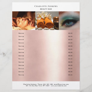 Kundenspezifischer Foto Preislisten Salon Flyer