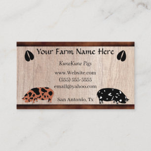KuneKune Pig Business Card