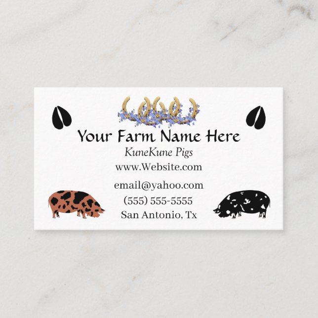 KuneKune Pig Business Card (Front)