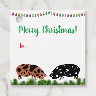 KuneKune Pig Christmas Gift Tag