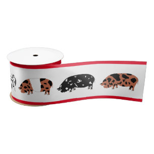 KuneKune Pig Satin Ribbon