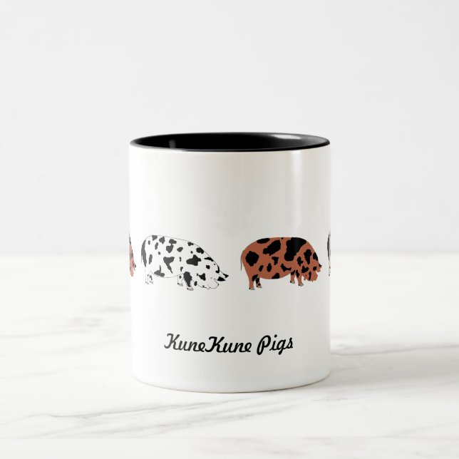 KuneKune Pigs Two-Tone Coffee Mug (Center)