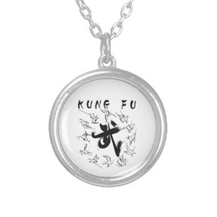 kung fu (功夫) silver plated necklace