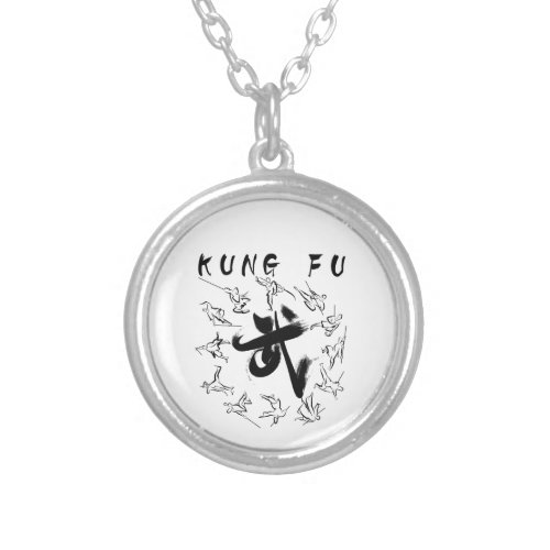 kung fu åŠŸå silver plated necklace