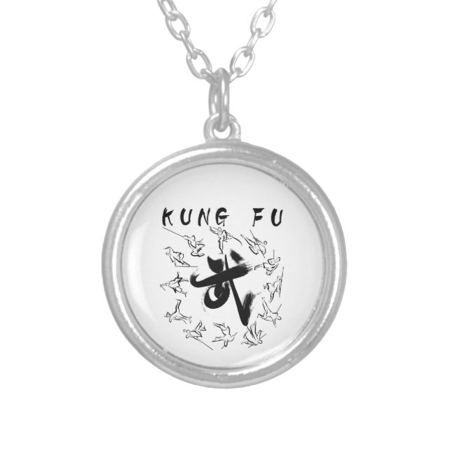 kung fu (功夫) silver plated necklace (Front)