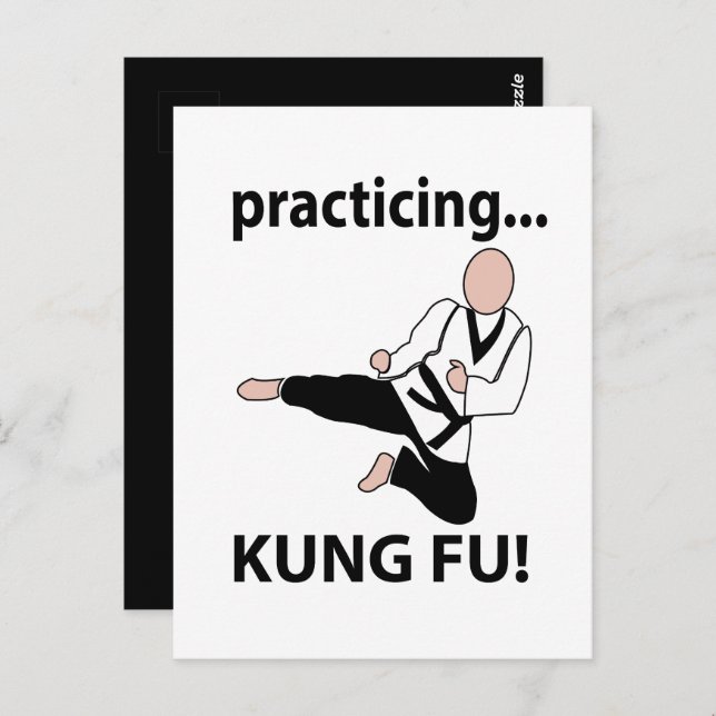 Kung Fu Black Belt Martial Arts Postcard (Front/Back)