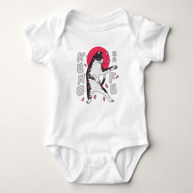 Kung Fu Cat Baby Bodysuit (Front)