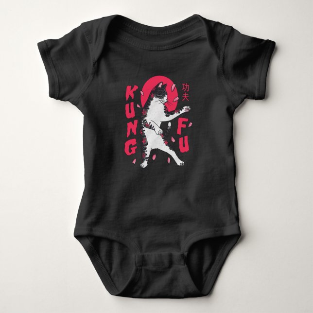 Kung Fu Cat Baby Bodysuit (Front)
