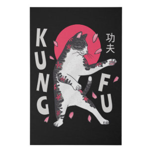 Kung Fu Cat Faux Canvas Print