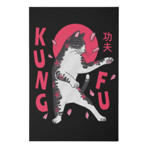 Kung Fu Cat Faux Canvas Print