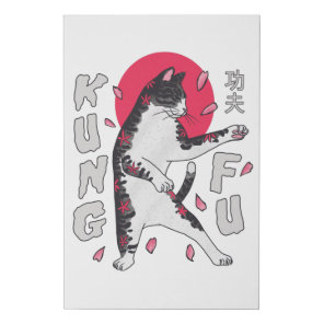 Kung Fu Cat Faux Canvas Print