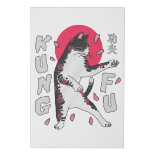 Kung Fu Cat Faux Canvas Print