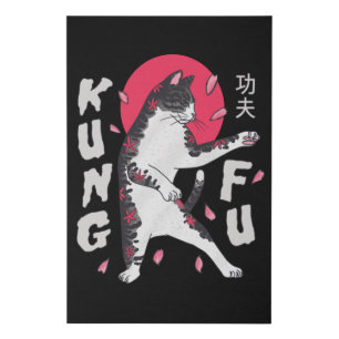 Kung Fu Cat Faux Canvas Print